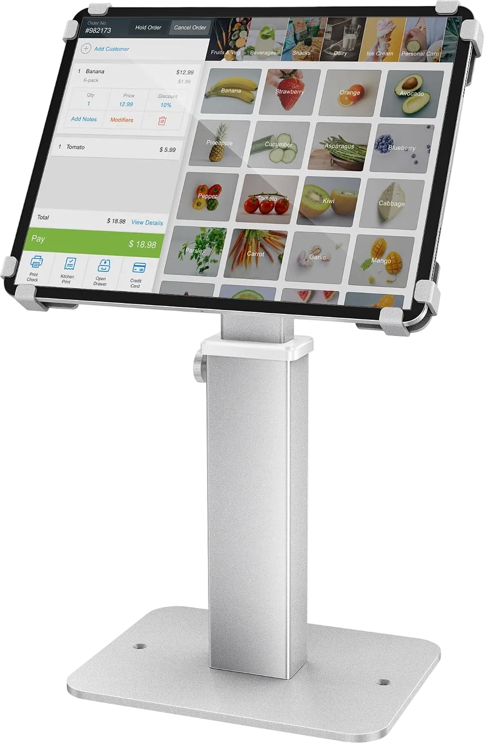 Locking Tablet Kiosk Stand 9.7–13 Inch, Height Adjustable